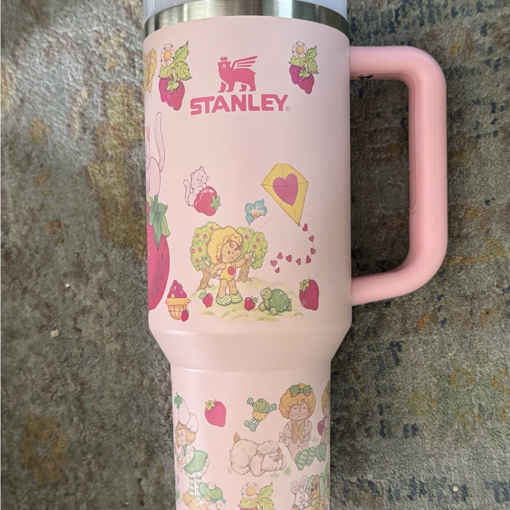 Strawberry Shortcake Pink Kids Tumbler - Cute Strawberry Design - Picture 2 of 3